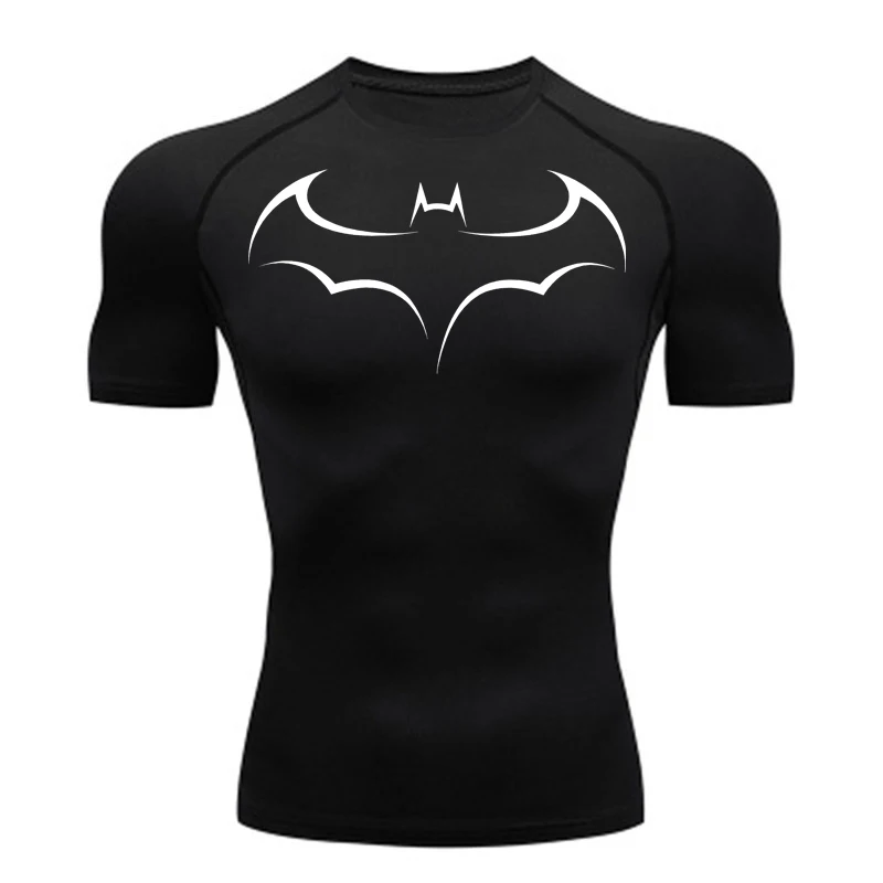 T Shirt Tight Fit - Мужская компрессионная футболка с принтом летучей